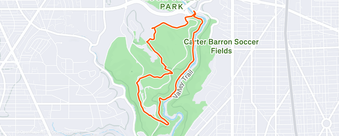 Map of the activity, Afternoon Hike