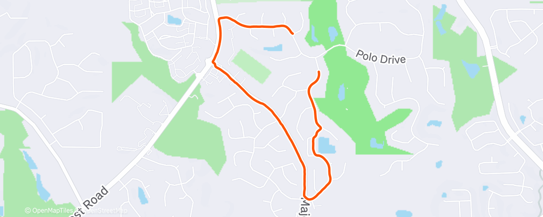 Map of the activity, Afternoon Run