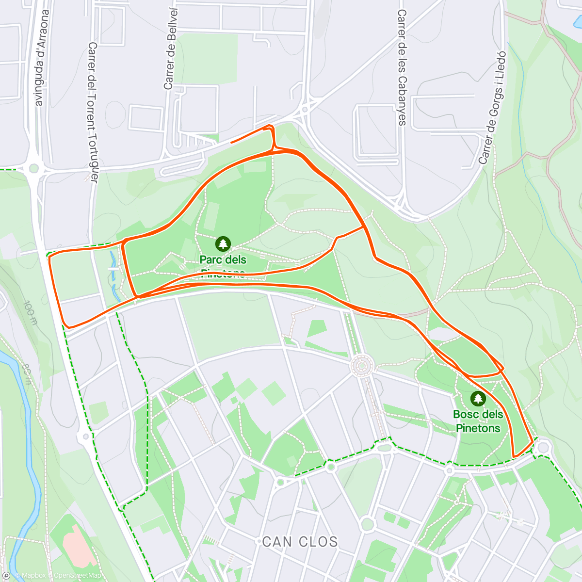 Map of the activity, Parc dels Pinetons