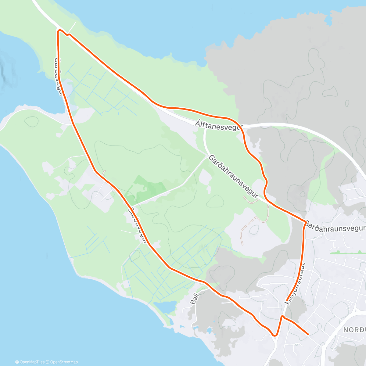 Map of the activity, 40min hlaup