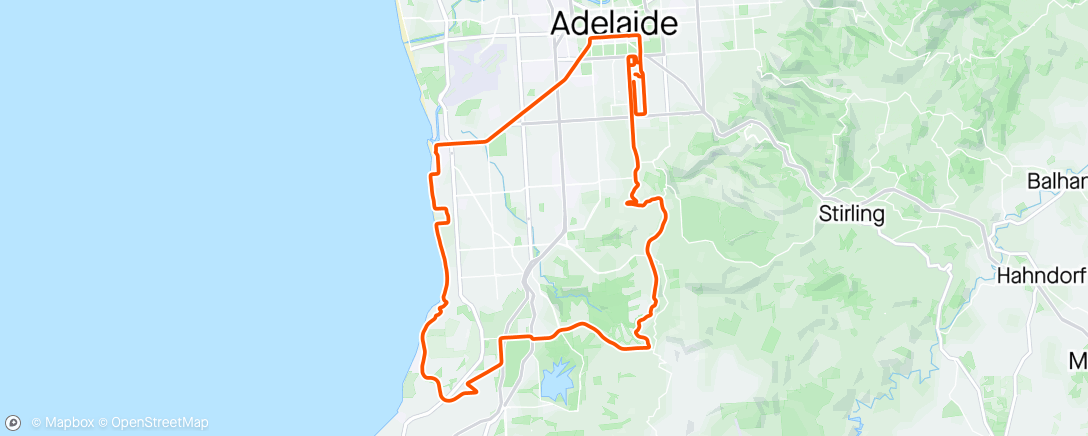 Map of the activity, Windy then Hallett Cove