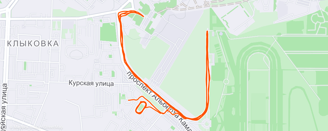 Map of the activity, Evening Run