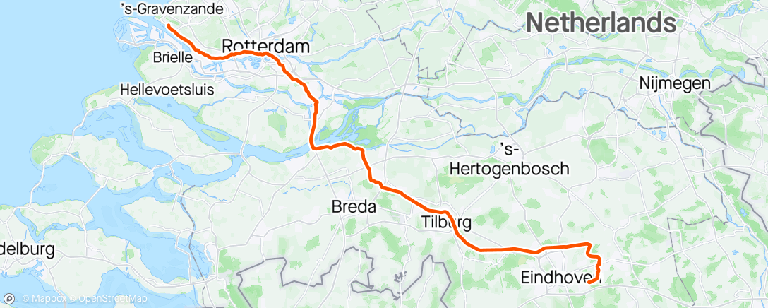 Map of the activity, Van Hoek van Holland naar huis
