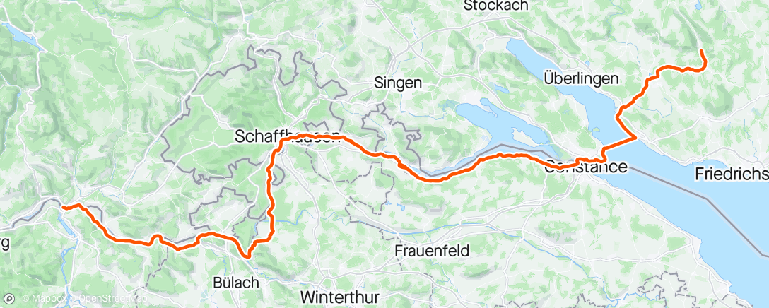 Map of the activity, Tour de Rhein Tag 1