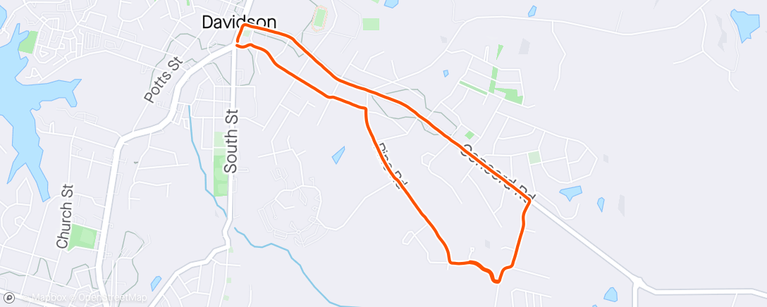 Map of the activity, 4 miles and 3 PJs