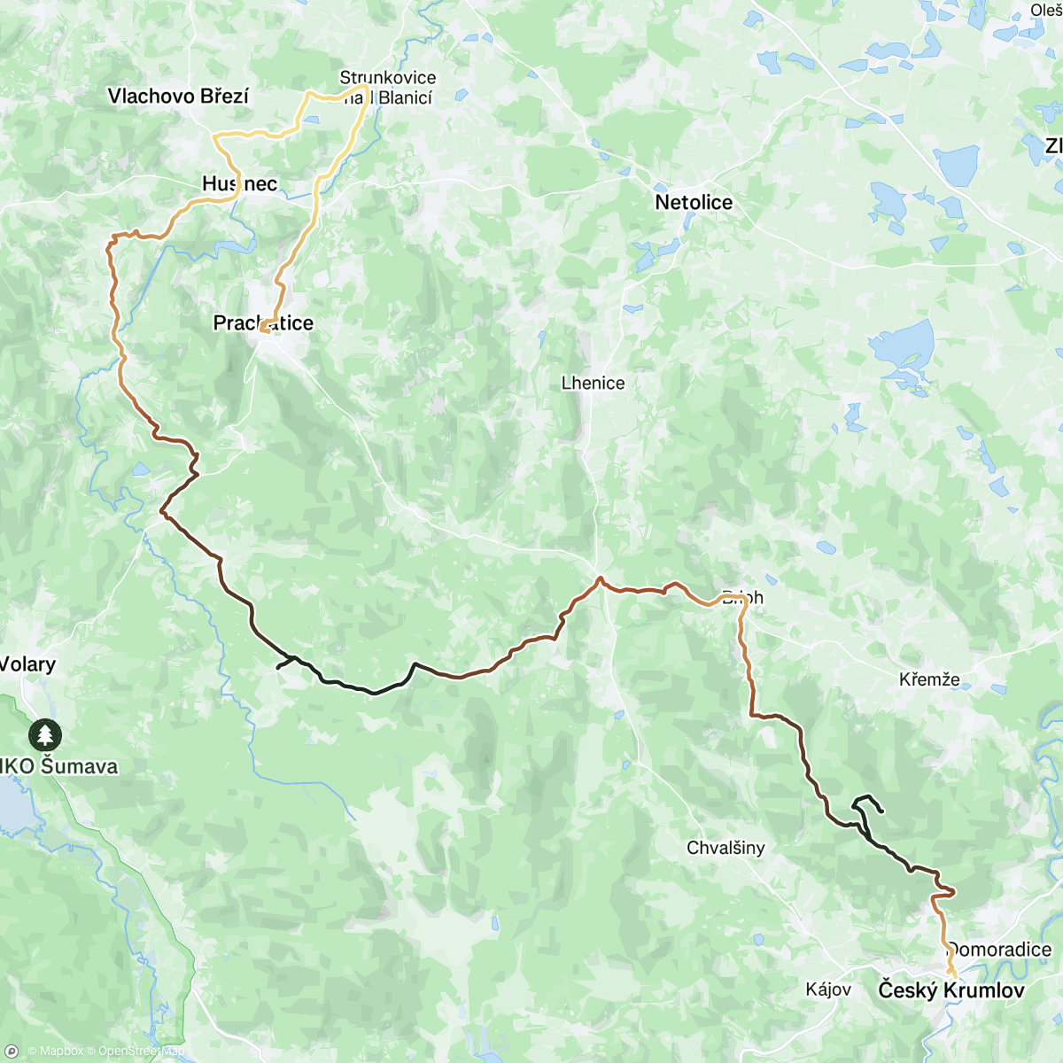 Map of the activity, První Šumava na kole 🤌