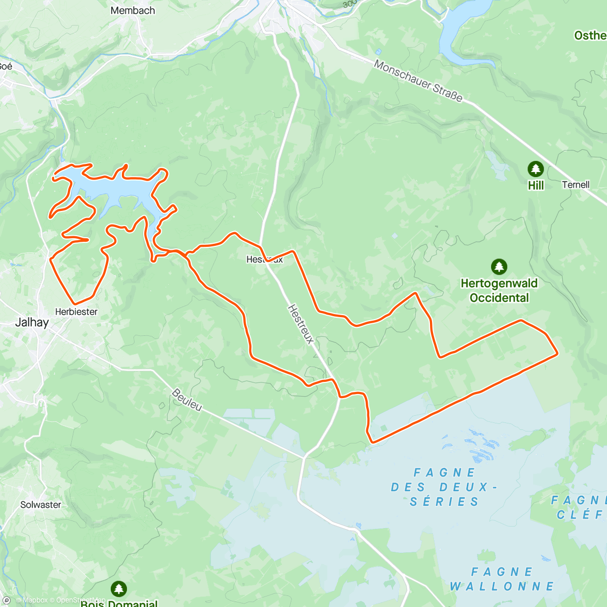 Mapa da atividade, Xterra Ardennes - partie vélo