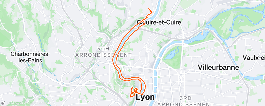 Map of the activity, Footing du dimanche matin à Fourvière