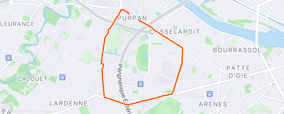 Map of the activity, Evening Run