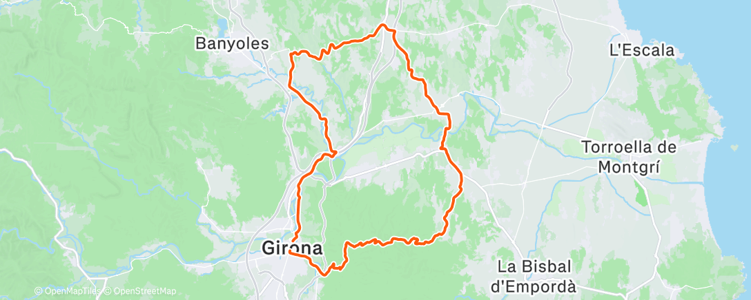 Map of the activity, Cycling