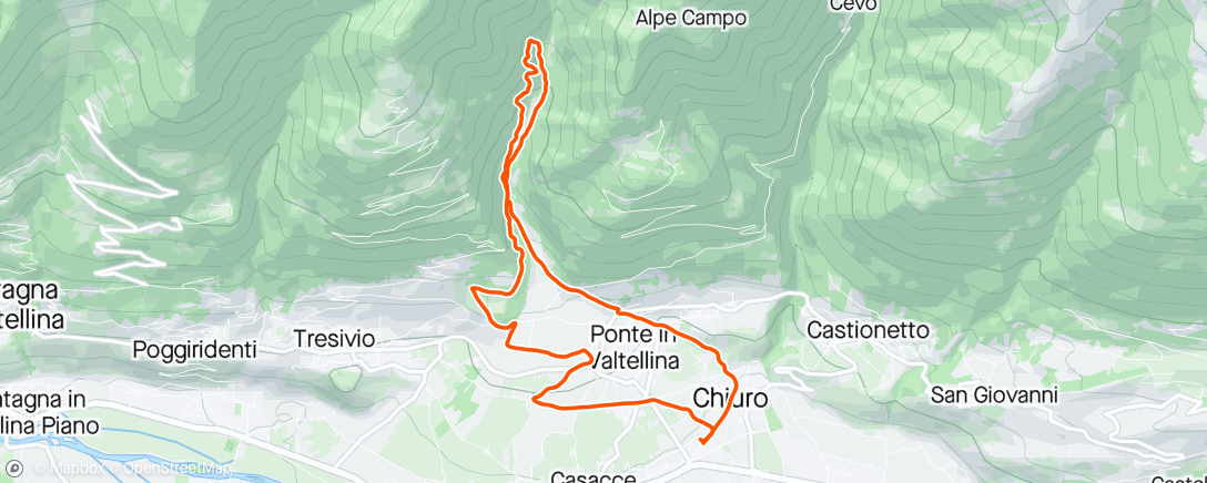Map of the activity, Un po' corsa un po' camminata🦌