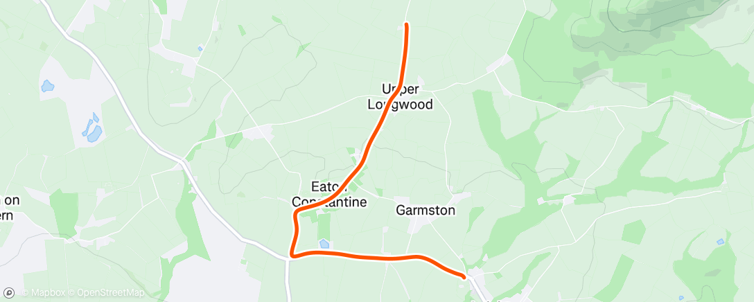 Map of the activity, Evening Ride