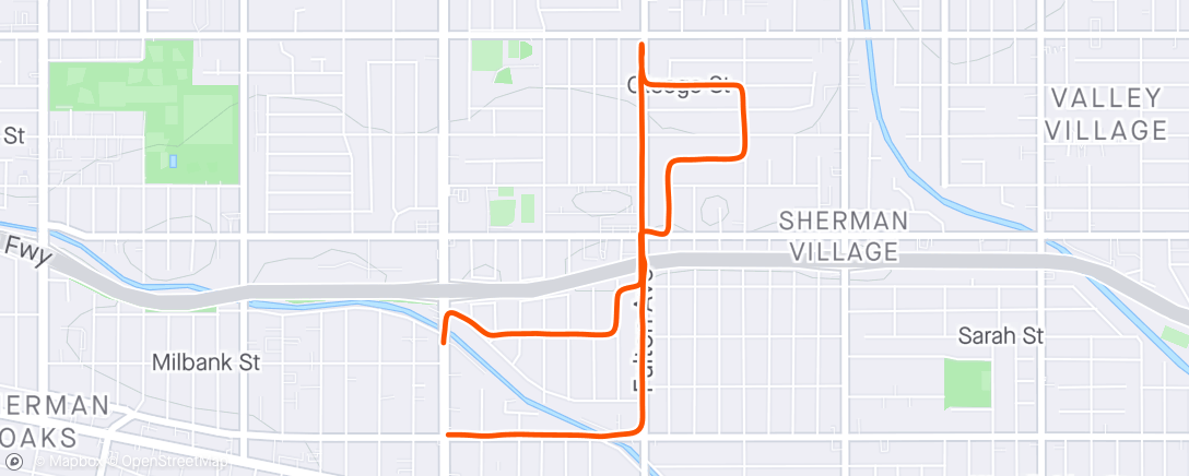 Map of the activity, Morning Run w/ Rhodes