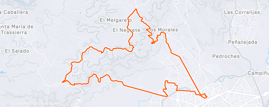 Map of the activity, Bicicleta a la hora del almuerzo