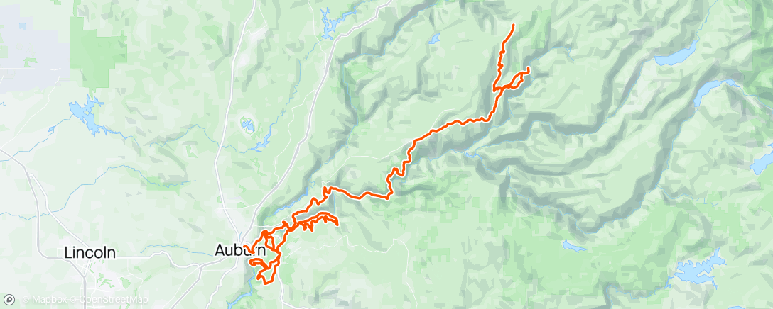 Mapa da atividade, Canyons 100-mile