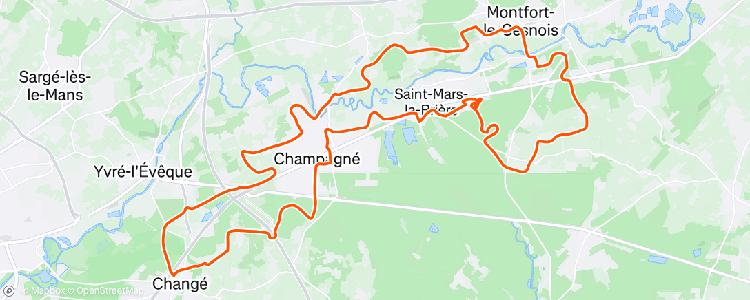 Map of the activity, Sortie vélo dans l'après-midi