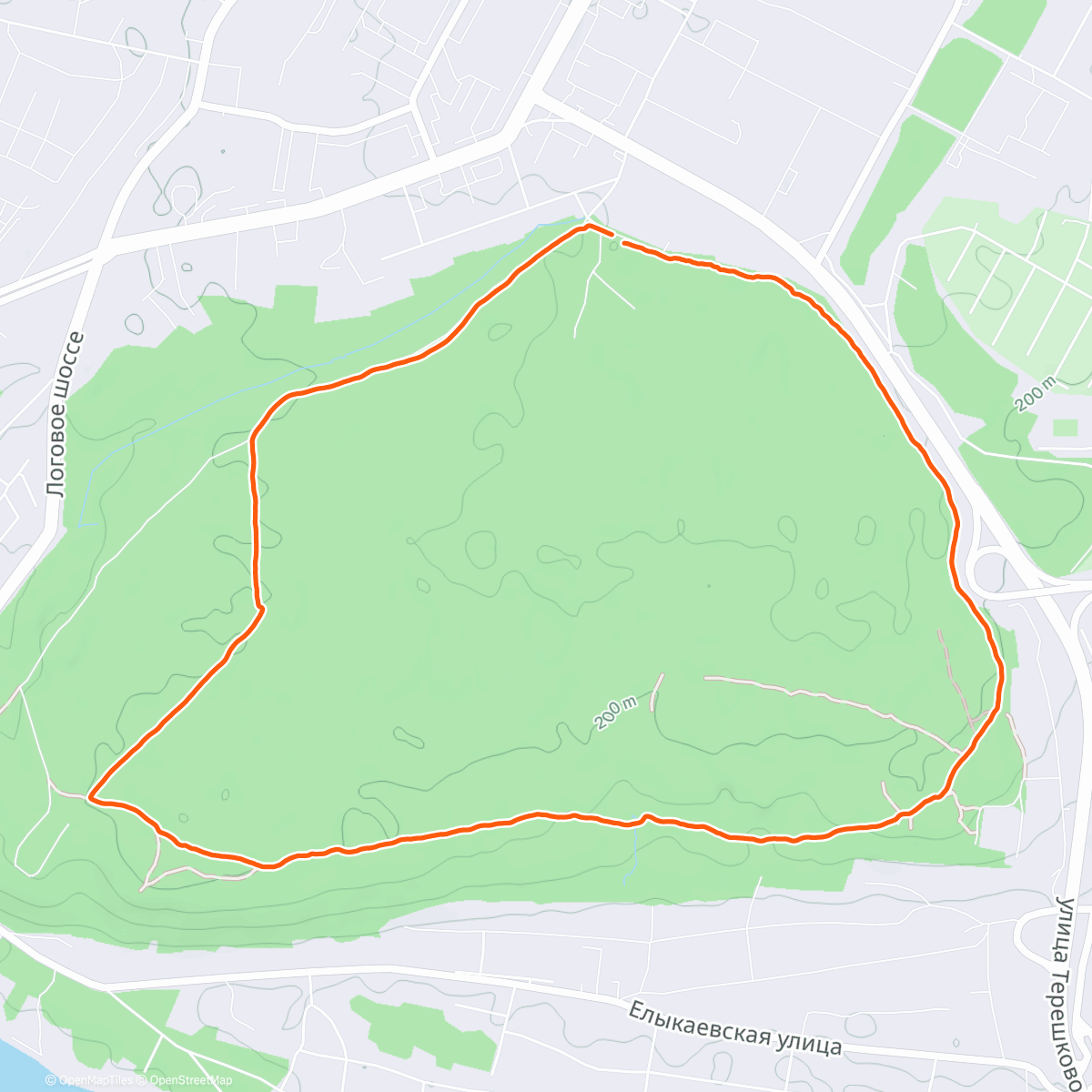 Map of the activity, Трейлраннинг (после обеда)