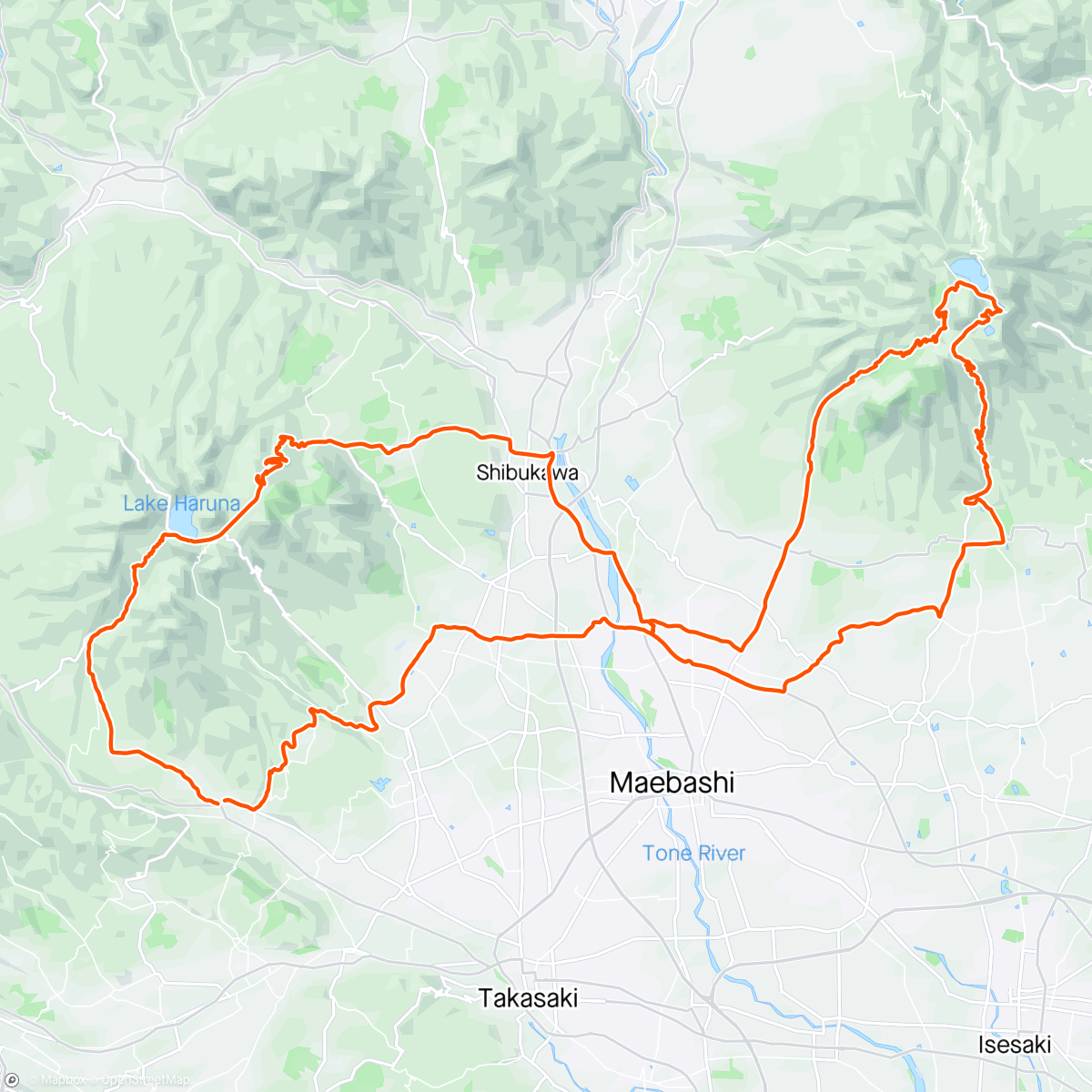 Map of the activity, 榛名山、赤城山