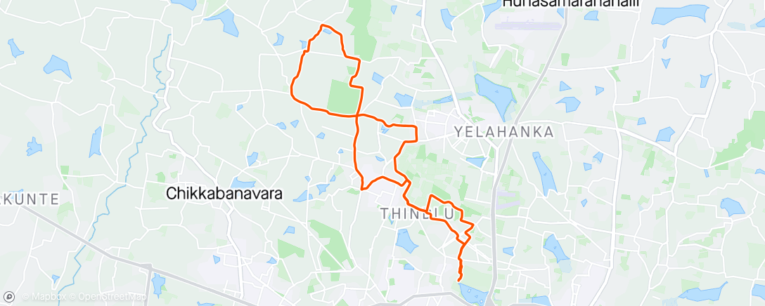 Map of the activity, Morning Ride to Avalahalli