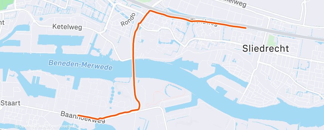 Map of the activity, Namiddagloop