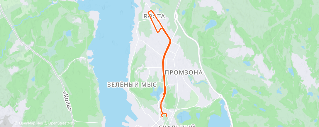 Map of the activity, Полуденный забег