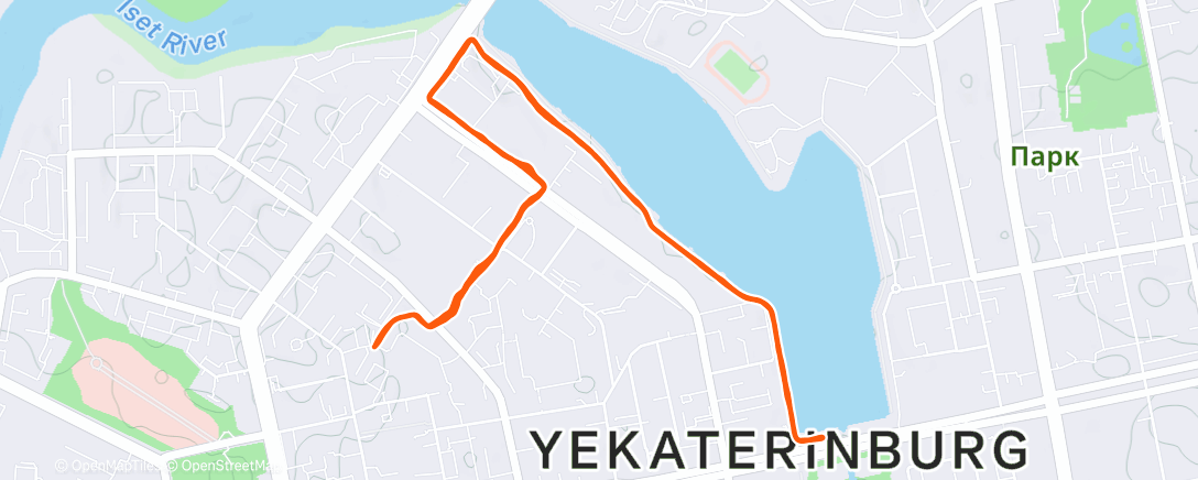 Map of the activity, Evening Run