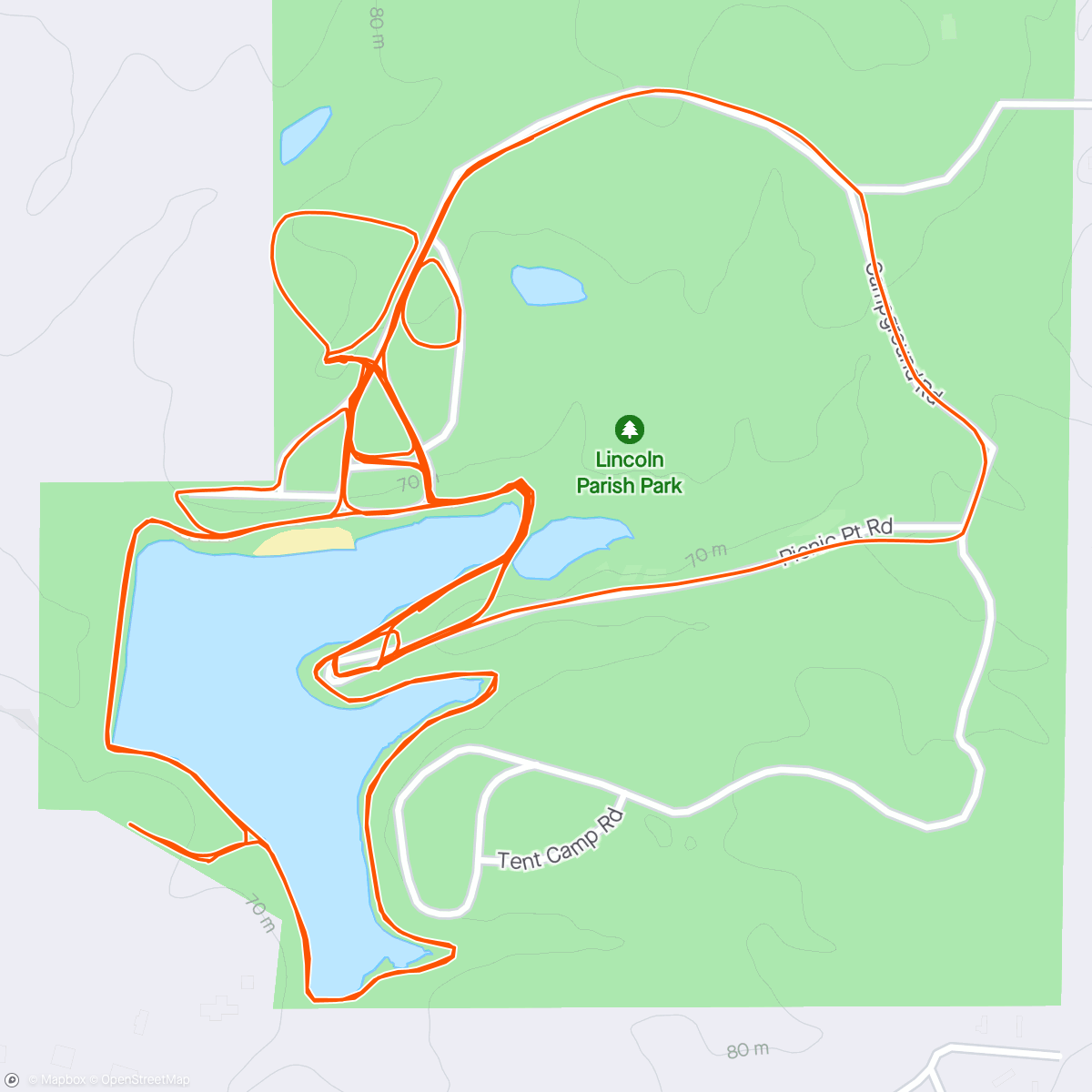 Map of the activity, Mountain Bike Ride at LPP with 7yr old Grandson