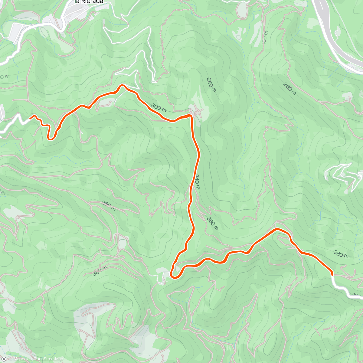 Mapa da atividade, Bicicleta de montaña vespertina