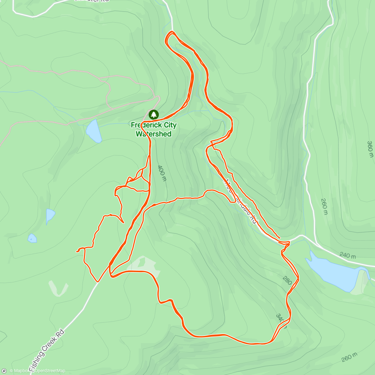 Map of the activity, Paying my respects to Evolution and the Push Trails