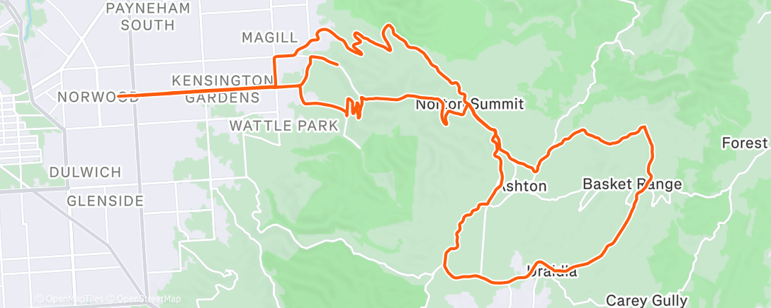 Map of the activity, Morning Ride