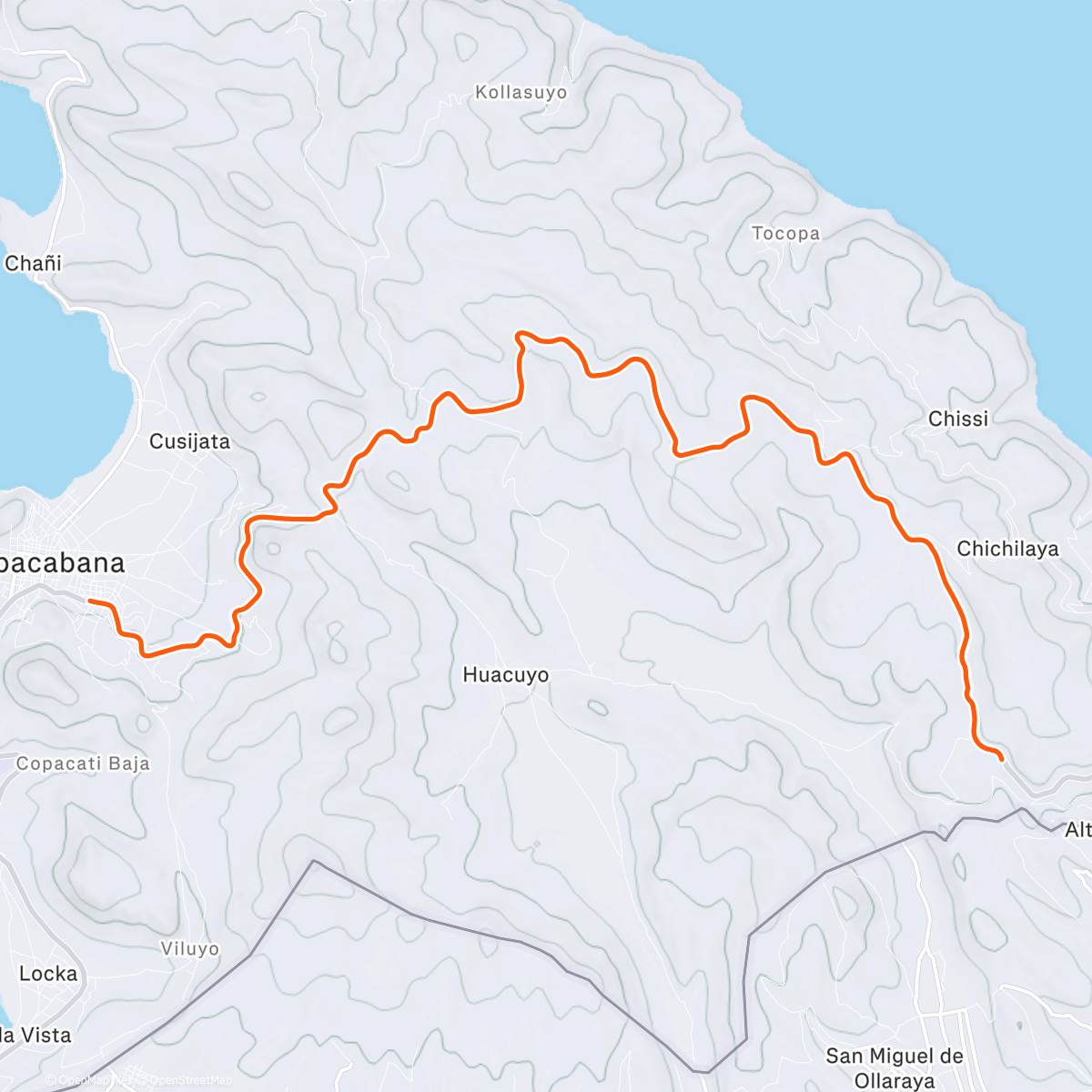 Map of the activity, ROUVY - Copacabana | Titicaca | Bolivia