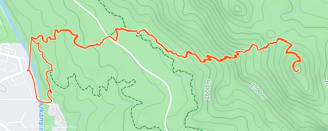 Mapa da atividade, Tuesday group run