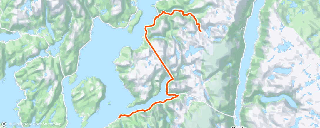 Map of the activity, Sykkeltur til Folgefonnna