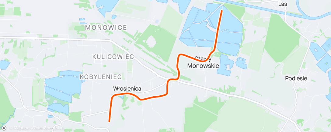 Map of the activity, Kinomap - Stawy Monowskie - Poręba