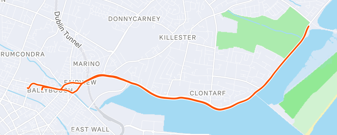 Map of the activity, Evening Run