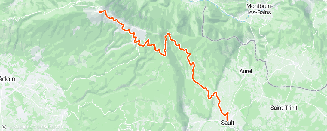 Map of the activity, Mont Ventoux…