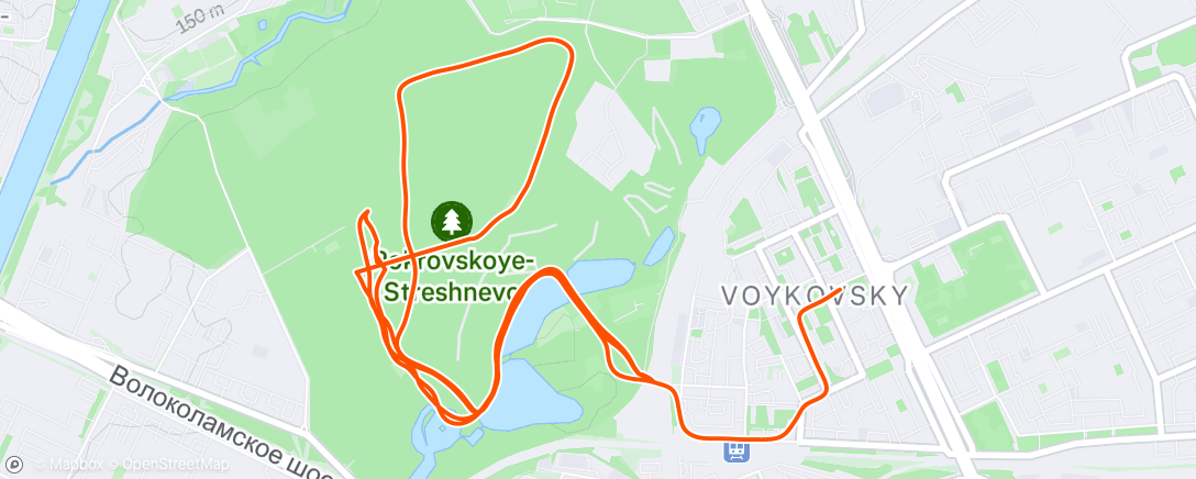 Map of the activity, Nike Run Club: суббота - дневная пробежка