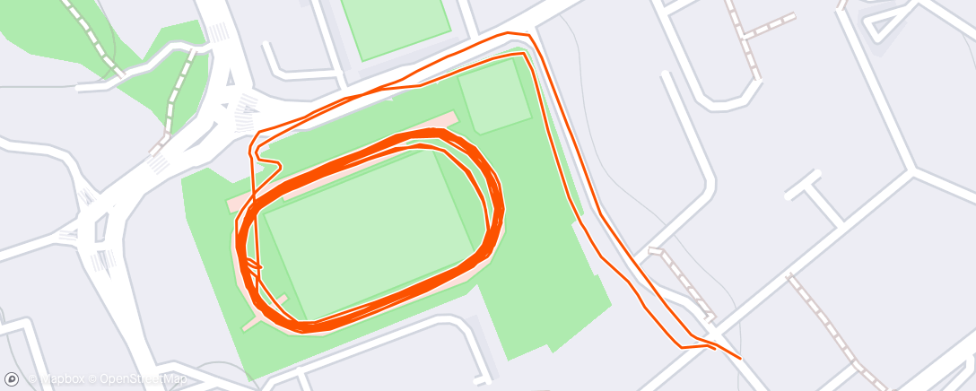 Map of the activity, Course à pied en soirée