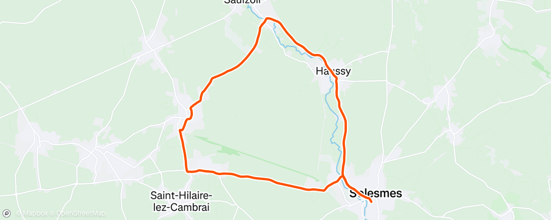 Map of the activity, Course à pied le matin