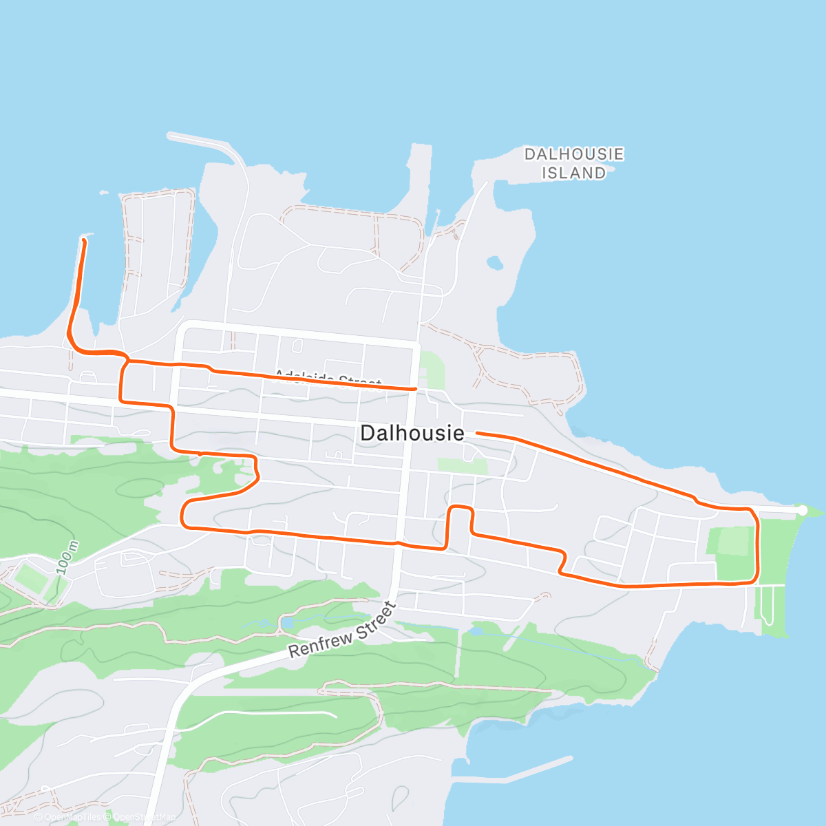 Map of the activity, Afternoon Run