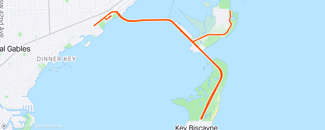 Map of the activity, regreso a key biscayne