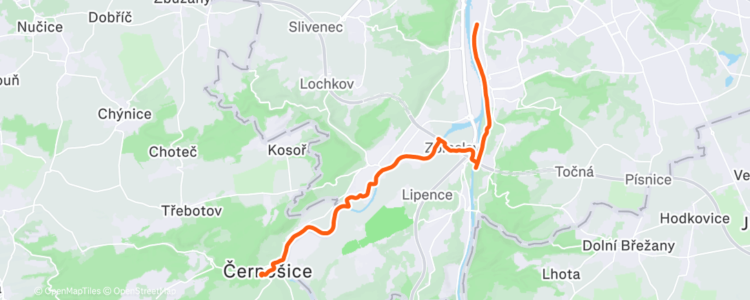 Map of the activity, Evening Ride