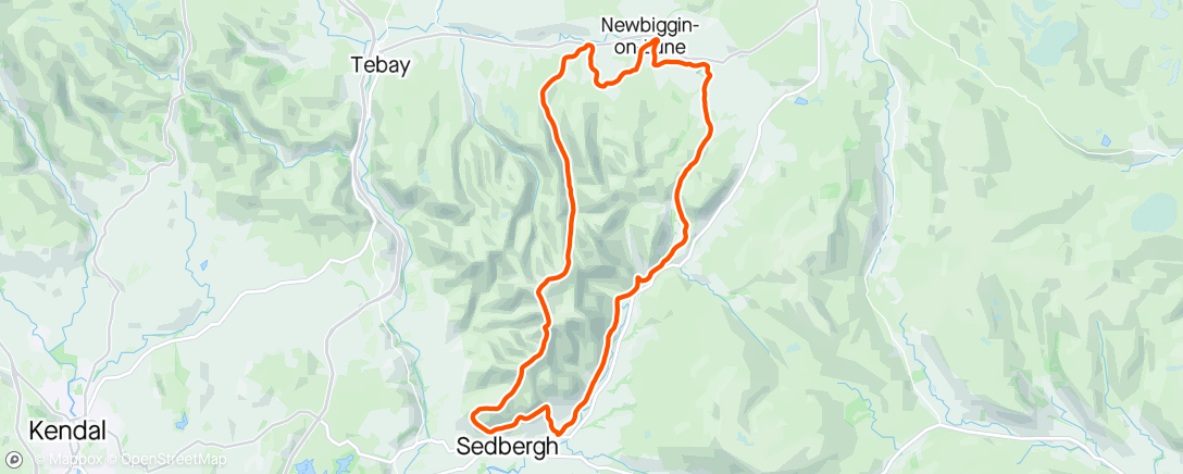 Map of the activity, Sweeping the howgills marathon … long day out