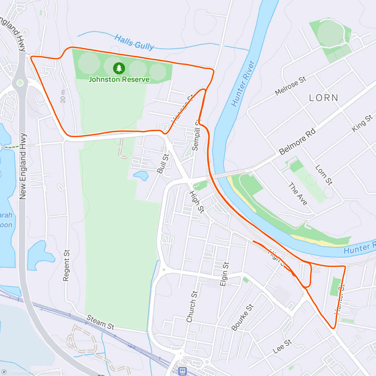 Map of the activity, FootMotion Maitland Run Club