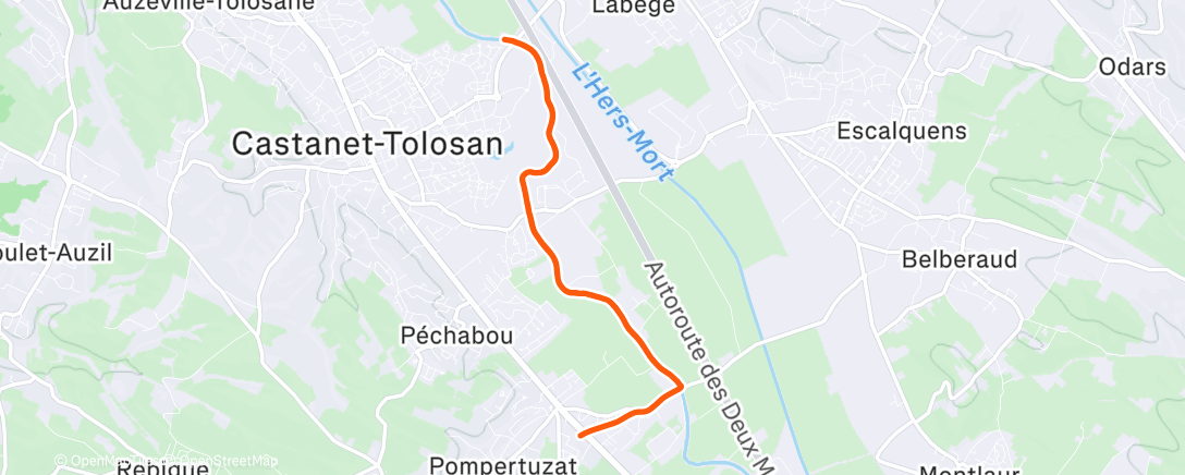 Карта физической активности (Course à pied le midi)