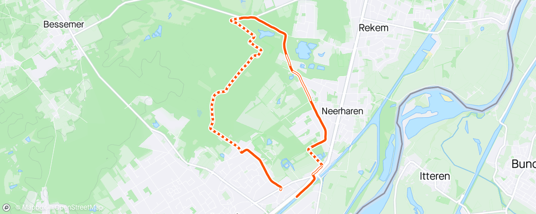 Map of the activity, Road/off road  run