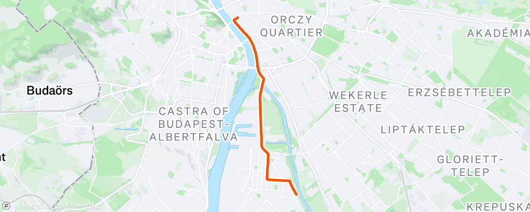 Map of the activity, Evening Ride