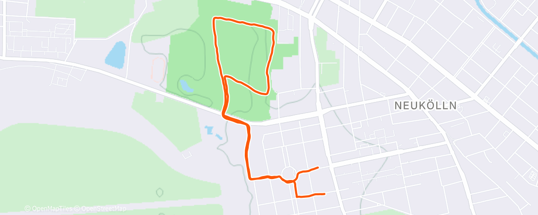 Map of the activity, Evening Run
