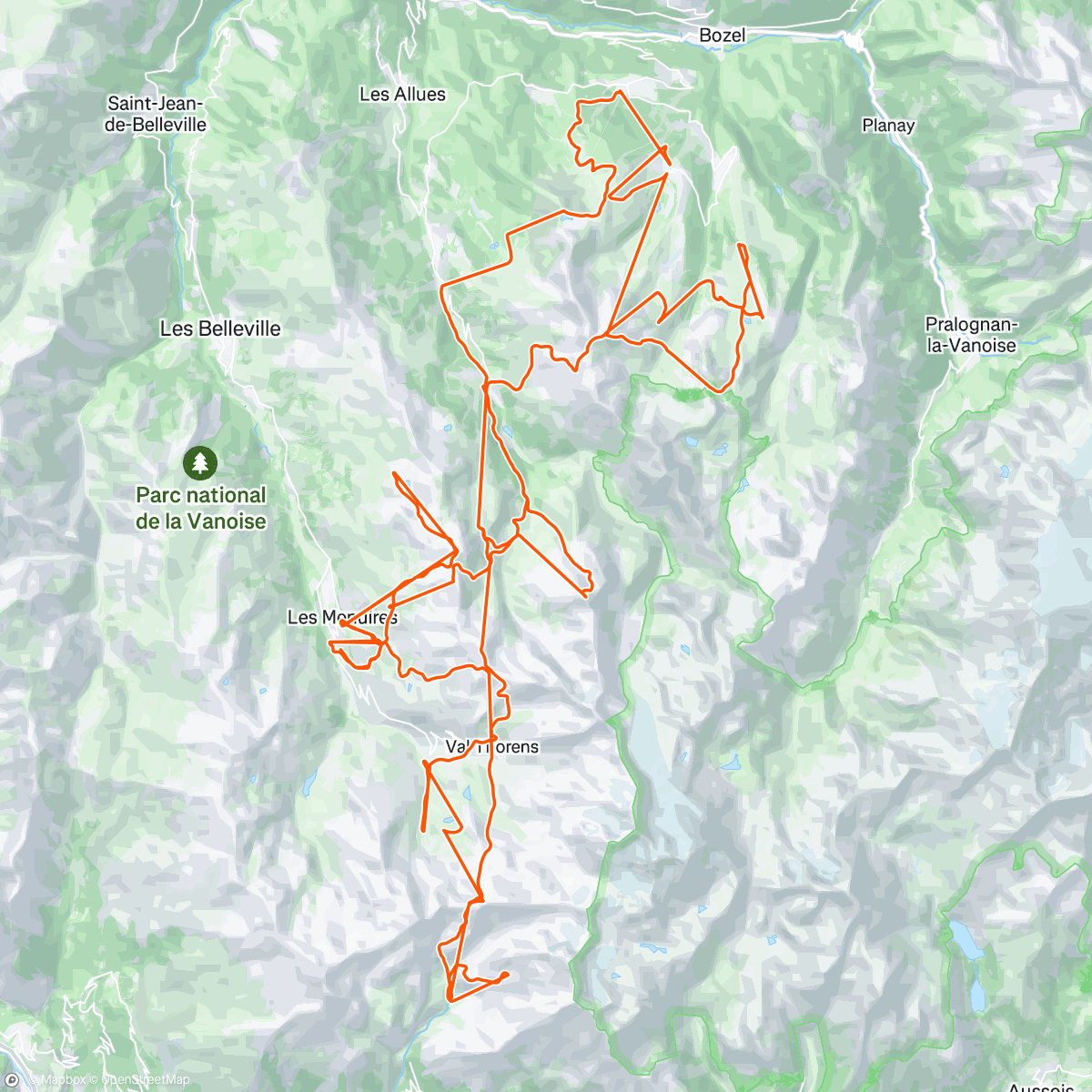 Carte de l'activité ❄️ Ronde Van 3 vallées ❄️