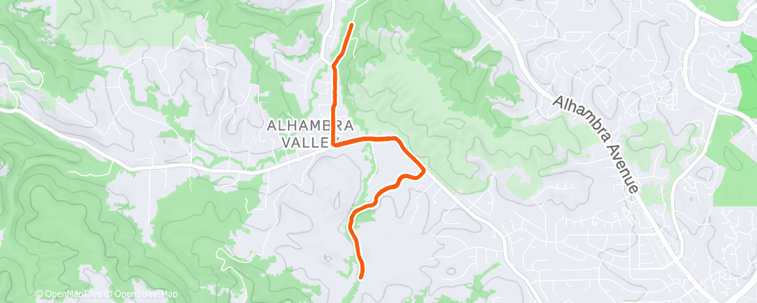 Map of the activity, Afternoon Trail Run